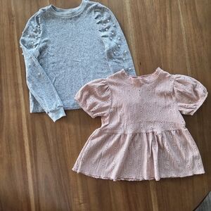 Gray and Pink Toddler Tops